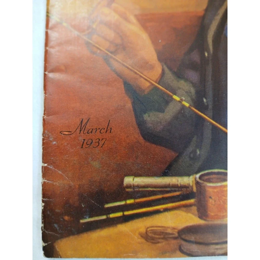 National Sportsman March 1937 Hunting Fishing Rod Reel Bamboo‎ Smoking Skeet